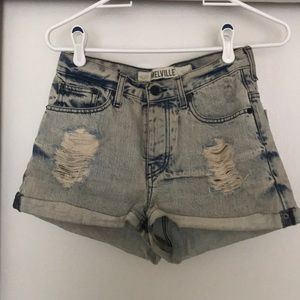 Mid Waist Denim Shorts